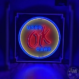 OK USED CARS ROUND NEON SIGN 48