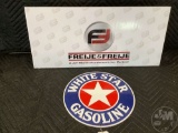 WHITE STAR GASOLINE SIGN, ONE SIDED 11 X 11