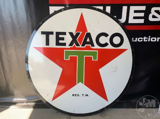 ROUND DOUBLE SIDED 6 FOOT TEXACO SIGN