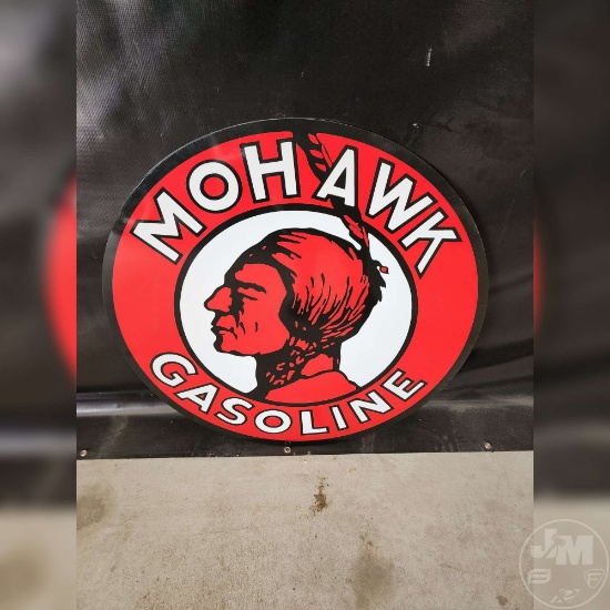 36" ROUND MOHAWK GASOLINE SIGN