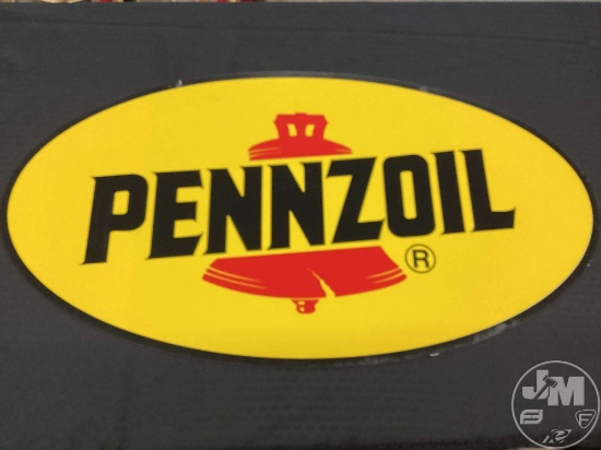 PENNZOIL SIGN (PLASTIC), APPROX. 19”......H, APPROX. 36”......W.
