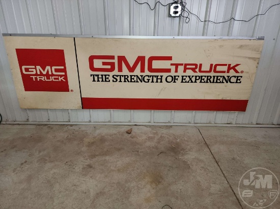 GMC TRUCK THE STRENGTH OF EXPERIENCE PLASTIC SIGN APRROX 8