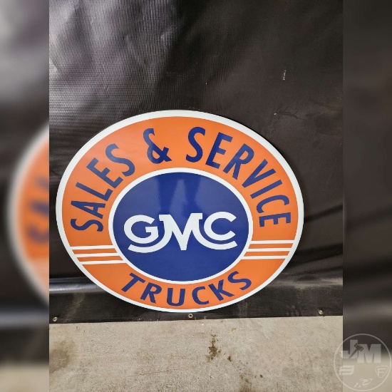 36" ROUND GMC SALES & SERVICE TRUCKS SIGN