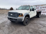 2006 FORD F-450 XL SINGLE AXLE CREW CAB FLATBED TRUCK VIN: 1FDXW46P66EB79404