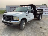 2004 FORD F-550 SINGLE AXLE DUMP TRUCK VIN: 1FDAF56P14EC99541