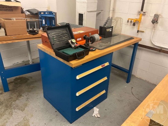 LOT OF TEST TABLE AND MEASURING EQUIPMENT