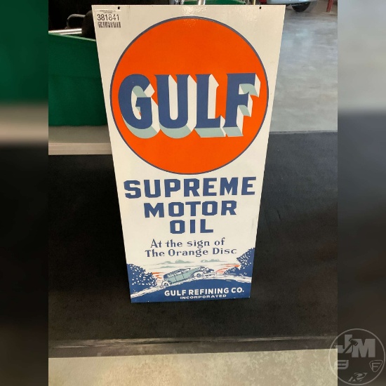 GULF SUPREME MOTOR OIL DOUBLE SIDED 24”......X48”...... SIGN