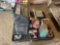 PALLET OF, PAPER SHREDDER, WELDING HELMET, BOLTS, TIME CLOCK, SCALE