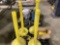 A PALLET OF, 4 SAFETY STANCHIONS WITH CHAIN