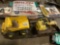 A PALLET OF, OLD SIGNS, TONKA TRUCK, TONKA DOZER