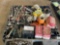 PALLET OF HAND TOOLS, PIPE WRENCHES, HOOKS, TESTER, BOXES OF