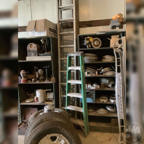 1 6 FT STEP LADDER, 1 ALUMINUM LADDER 10 FT,