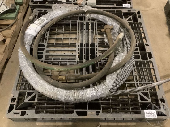 A PALLET OF, ROLL OFF REPLACEMENT CABLE AND HYDRAULIC HOSE