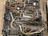 A PALLET OF, BOW SAWS, RING CLEANERS, TUBING CUTTERS, BRAKE