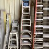3 ‘......8”...... FT STEP LADDERS, 2 FIBERGLASS, 1 ALUMINUM