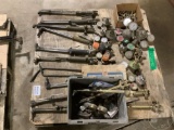 A PALLET OF CUTTING TORCHES, FITTINGS AND GUAGES
