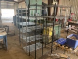 5 SHELF METAL RACK, 3 CHROME, 3 BLACK, QTY OF