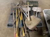 A PALLET OF LONG HANDLED SHOP TOOLS