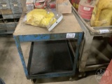 METAL CART ON WHEELS WITH TIRE PLUGS, TIRE PATCHES, RAIN