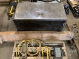 A PALLET OF, COMMERCIAL TRUCK, HALOGEN LIGHTS, BOX OF BROOM