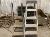 2 NON FOLDING STEP LADDERS, 1 ALUMINUM 5 FT, 1