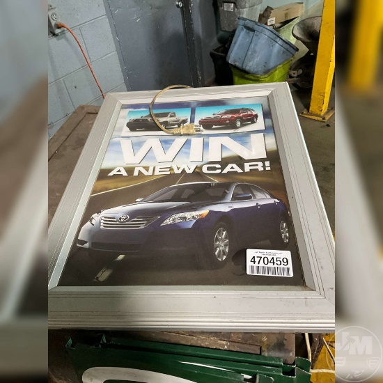 WIN A NEW TOYOTA CAR, METAL LIGHT UP SIGN