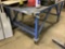 WOOD TOP METAL TABLE ON WHEELS, NO CONTENTS