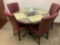 BREAK ROOM, TABLE AND CHAIRS, 2 COAT RACKS, CABINET W