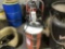 GREASE BARREL WITH PUMP AND ON A CART