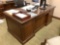 OFFIC DESK WITH GLASS TOP, OFFICE CHAIR AND CHAIR MAT,