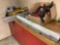 STEP TREADS, BOX WITH WIRE LOOM STRAPS STEERING WHEEL, BOLTS,