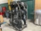 ROLLING RACK OF DIFFERENT SIZE HYDRAULIC HOSES,TWO METAL RACKS WITH