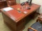 OFFICE DESK WITH INLAYED TOP, LEATHER DESK CHAIR WITH CHAIR