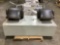 METAL STORAGE CABINET, 2 CHAIRS ON WHEELS