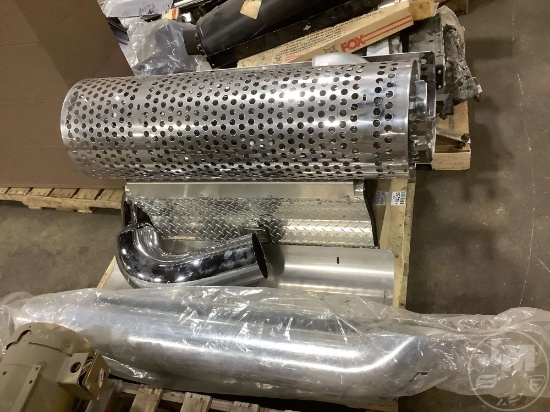 EXHAUST HEAT SHIELDS, EXHAUST STACK, EXHAUST ELBOW, BATTERY BOX