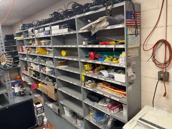 METAL SHELVING, QTY OF 5 SECTIONS, ****DOSE NOT INCLUDE CONTENTS****