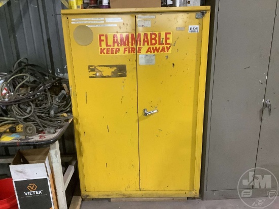 FIRE PROOF STORAGE CABINET WITH PAINT AND PAINT MIXING SUPPLIES