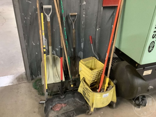 MOPS AND MOP BUCKETS, DUST PAN, SHOVELS, DUST MOPS, WINDOW