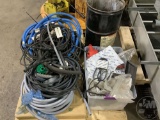 2 FLAT PANEL LED LIGHTS, VARIOUS HOSES, TRASH CAN, TOTE