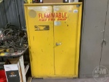 FIRE PROOF STORAGE CABINET WITH PAINT AND PAINT MIXING SUPPLIES