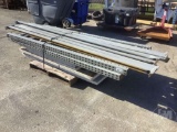 2 SECTIONS OF PALLET RACKING WITH WOOD SHELFS