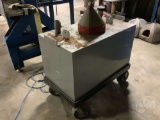 OIL HOLDING TANK ON WHEELS, AND FUNNEL