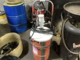 GREASE BARREL WITH PUMP AND ON A CART