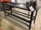 6 FT STEEL WORK BENCH WITH COLUMBIAN VISE