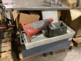 METAL SHELF, PEG BOARD, ELECTRIC MOTORS, PAINT, ELECTRICAL BOX, ACO
