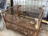 METAL DEBRI CRATE 4’......X4’......, 3 PIECES OF FENCE PANELS, STEEL