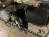 SHELF WITH, STARTER, PULLEYS, BEARINGS, UJOINTS, HEATER/AC CONTROL SWITCHES AND