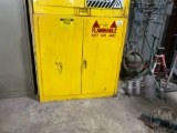 JUSTRITE FLAMMABLE STORAGE CABINET WITH CONTENTS