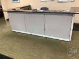 RECEPTIONIST DESK, CHAIR, FILE CABINETS, DESK MAT, CUSHIONED CHAIRS, TABLES,