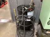 55 GALON CART WITH PUMP AND OIL DRUM